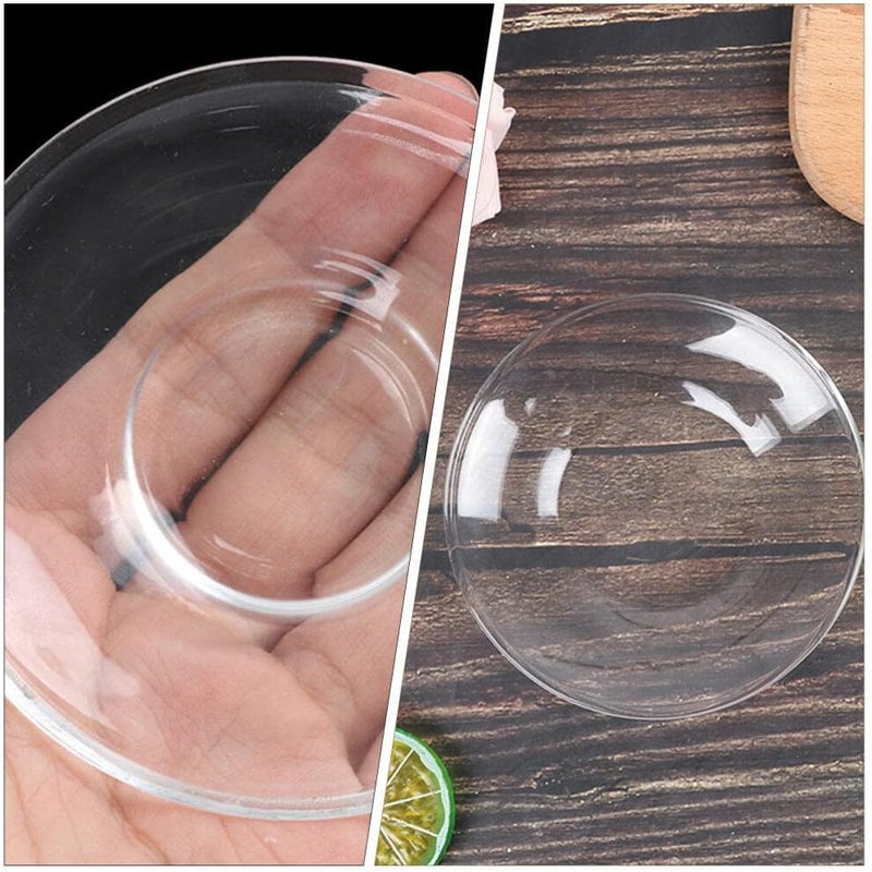 Cabilock Clear Glass Saucer Plates Round Tea Saucers for Coffee and Snacks 4 Pcs Elegant Transparent Dessert Platter for Home Hotel and Tea Rooms - Image 4