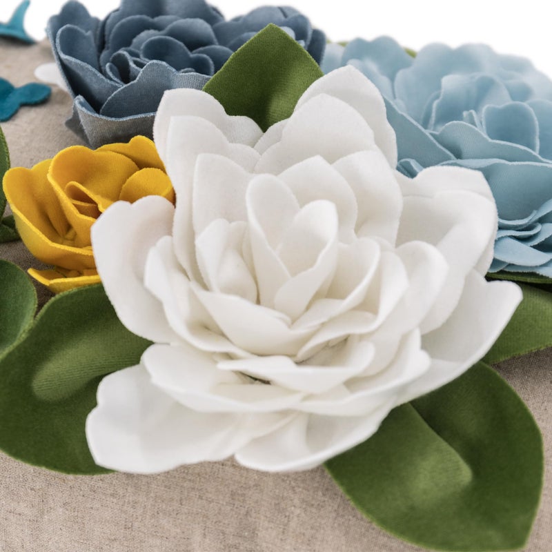 KINGROSE 3D Floral Throw Pillow Cover Decorative Pillowcase Handmade Cushion Covers for Living Room Bed Sofa Couch Spring Summer 12 x 20 Inches Blue - Image 2