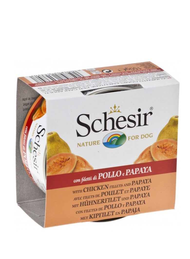 شيسر 18 قطعة طعام رطب للكلاب - شرائح دجاج مع البابايا 150 جرام