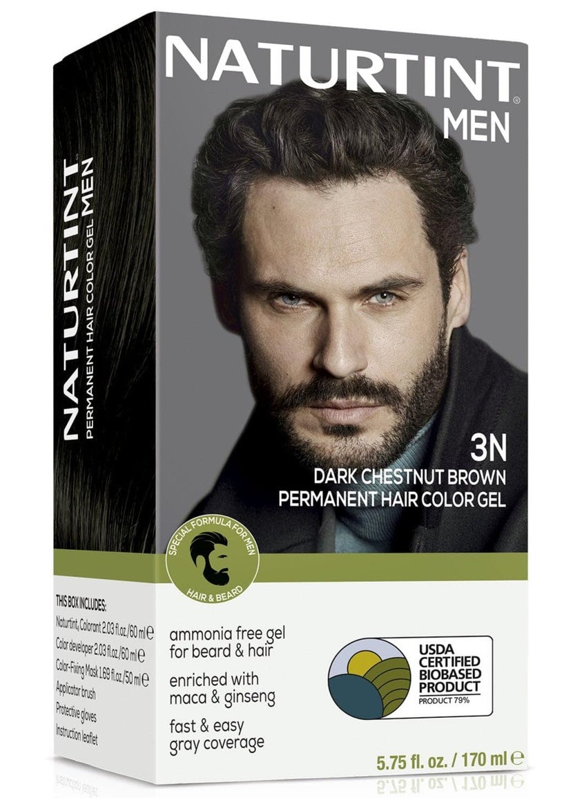 NATURTINT Naturtint 3N Dark Chestnut Brown Mens Permanent Hair Color for Hair Beard and Mustache Pack of 1 Ammonia Free up to 100 Gray Coverage Natural Looking Long Lasting Results 