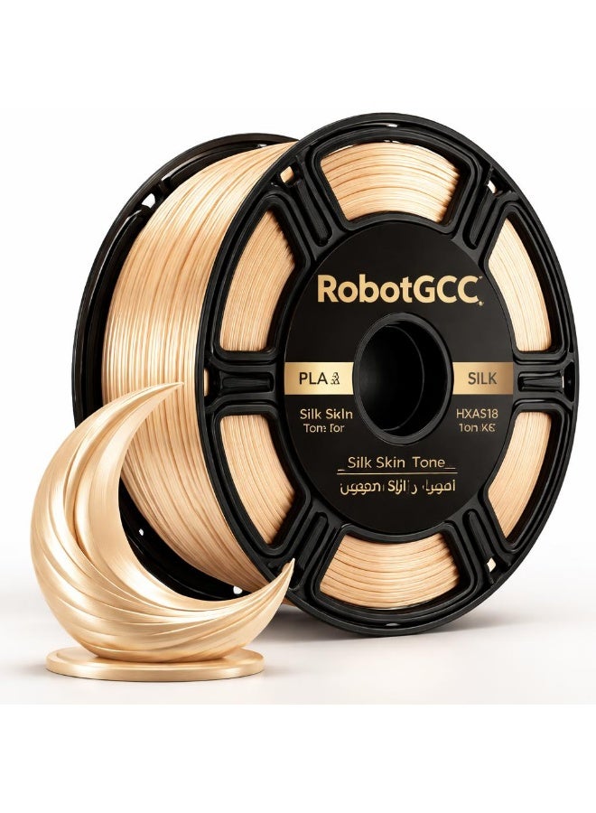 robotgcc PLA Silk Skin Tone 1.75mm 3D Printing Material 1KG Spool for FDM 3D Printer Glossy Finish Smooth Extrusion Stable Diameter Low Warping Strong Layer Adhesion Easy Print High Precision Consistent Flow Figurine Models DIY Projects Decorative Prints Premium Surface Effect - Image 1
