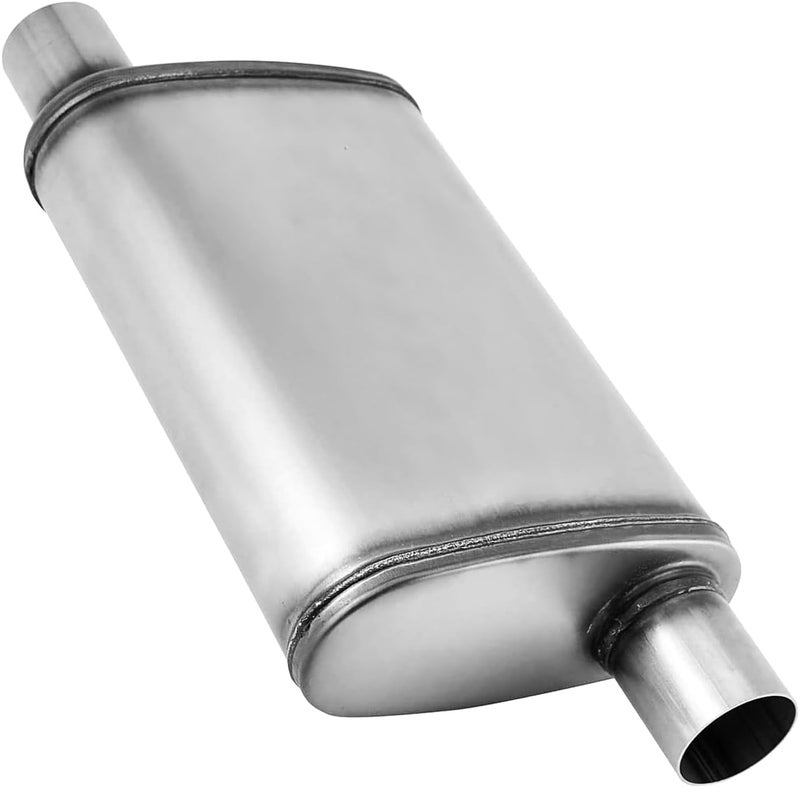 25 inch Universal Exhaust MufflerMuffler 25 StraightThrough Performance Muffler Resonator with Stainless Steel for Cars Trucks25 inletoutlet