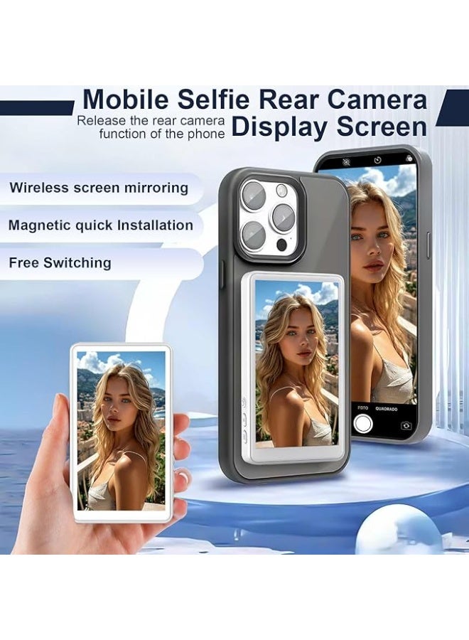 Phone Vlog Selfie Monitor Screen, Magnetic Phone Holder Clip Mount,4.02 inch HD Screen Rear Camera Monitor Using Phone Rear Camera for Selfie Vlog Live Stream TikTok, Compatible with iPhone - Image 3