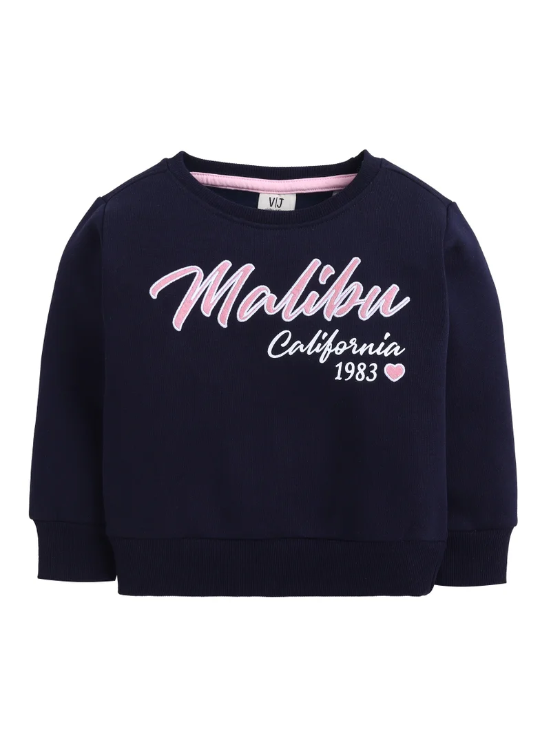 victor and jane Girls’ – “Malibu California 1983” Slogan Sweatshirt | 100% Cotton,