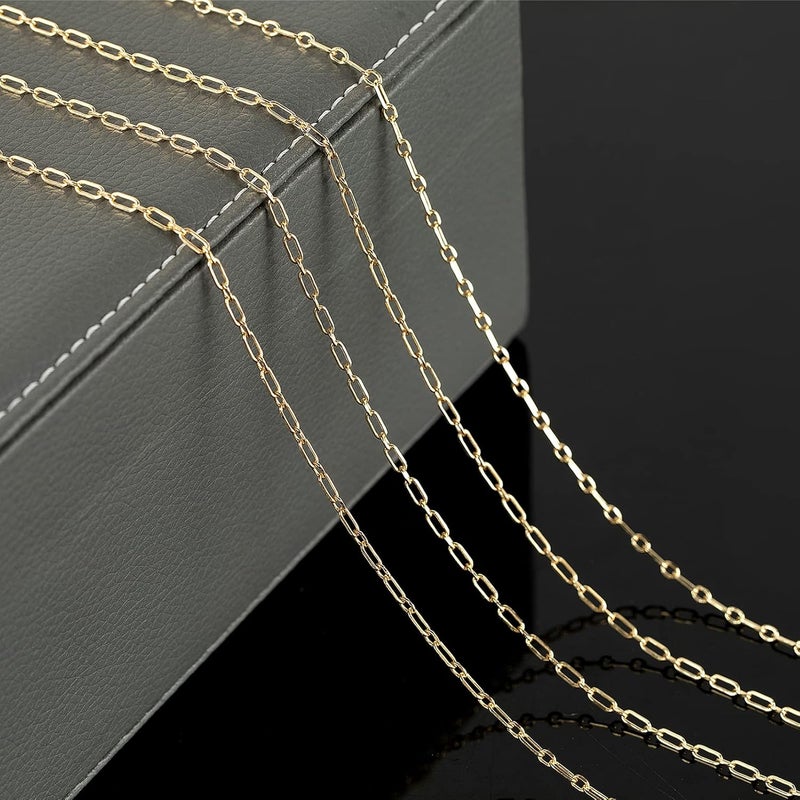 YOUBEIYEE 32.8 Feet 18K Gold Plated Jewelry Chain Paperclip Necklace Chains Bulk for Women Bracelet DIY Craft Chain Roll Jewelry Supplies Findings - Image 5