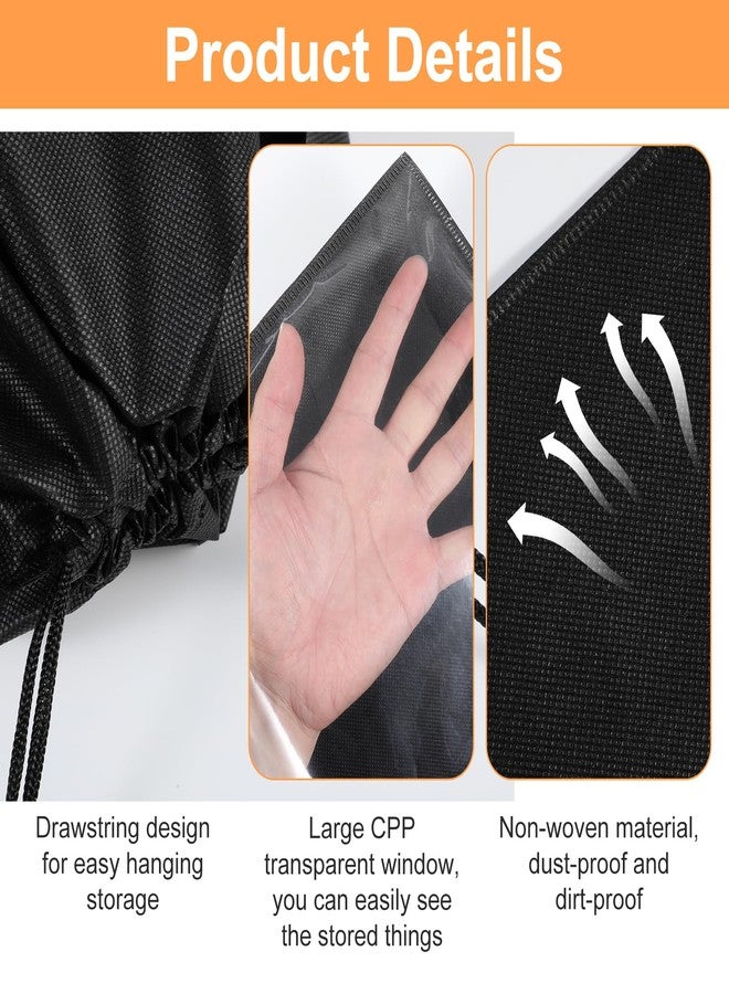 Tobeelec 12 Pcs Dustproof Drawstring Bags Purse Dust Storage Bags for Handbags Covers Non Woven Fabric Cloth Pouch String Packing Organizer Shoe Pouch (Assorted Sizes, Black) - Image 3