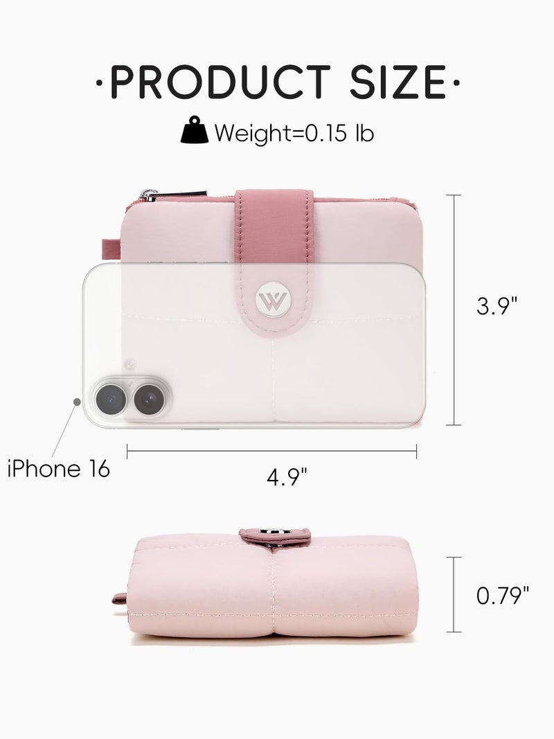 WESTBRONCO Puffer Small Wallet for Women RFID Blocking Card Holder Wallets, Womens Bifold Wallet with Zipper Coin Pocket & ID Window - Image 2
