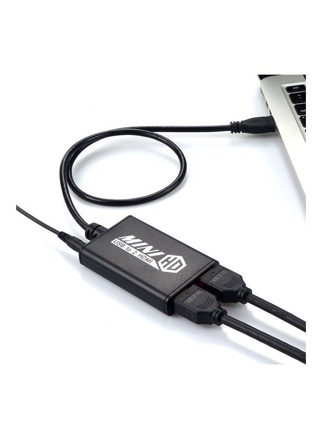 NIBEMINENT USB to HD Adapter with Multiple Displays Black  - Image 2