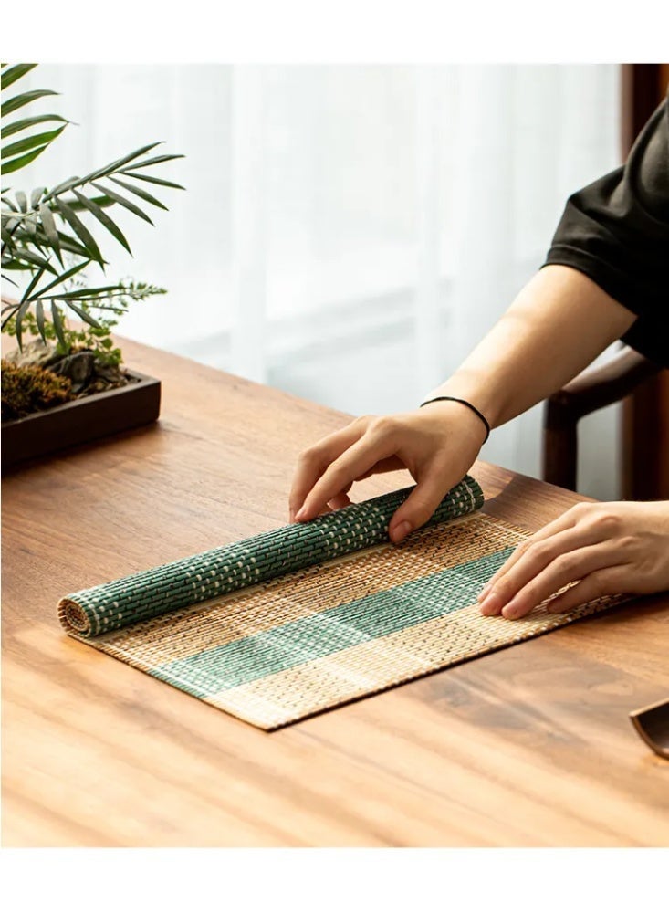 4pcs Nordic style bamboo placemats, insulation mats, tea mats, decorative mats - Image 5