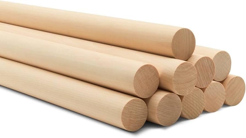 BLOOMAX 5 Pcs Wooden Dowel Rods Sanded Full Finished Dowel Rod Sticks Wooden Dowels for Crafts Wooden Stick Round Dowels for Woodworking Unfinished Wood for Crafting Woodworking Building Material 20mm x 18 Inch