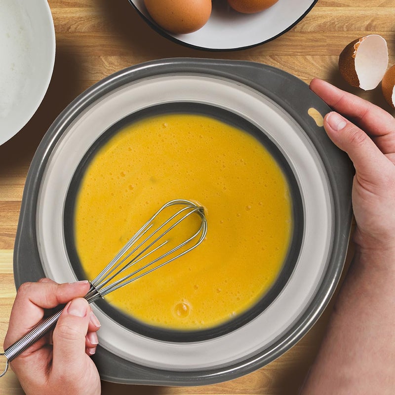 Glad Large Mixing Bowl Collapsible - 5.5L | Foldable Plastic & Rubber Container with Handles for Baking | Dishwasher Safe Kitchen Supplies and RV Essentials - Image 5