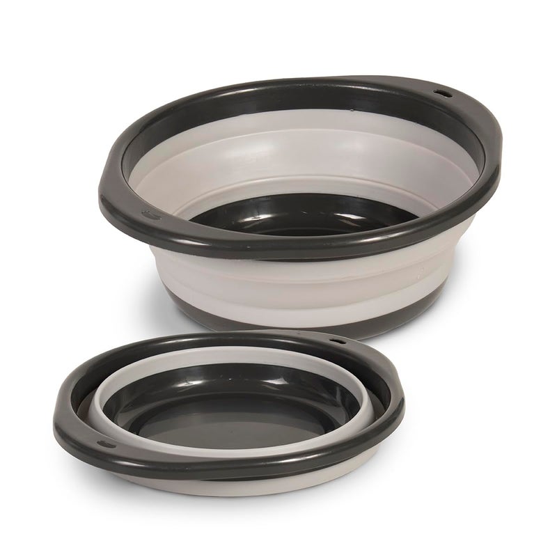 Glad Large Mixing Bowl Collapsible - 5.5L | Foldable Plastic & Rubber Container with Handles for Baking | Dishwasher Safe Kitchen Supplies and RV Essentials - Image 1