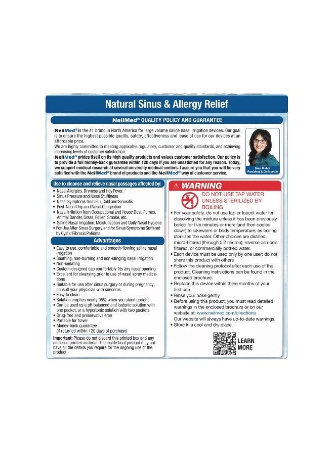 NeilMed Sinus Rinse A Complete Sinus Nasal Rinse Kit 50 count Pack of 1 Count may vary - Image 4