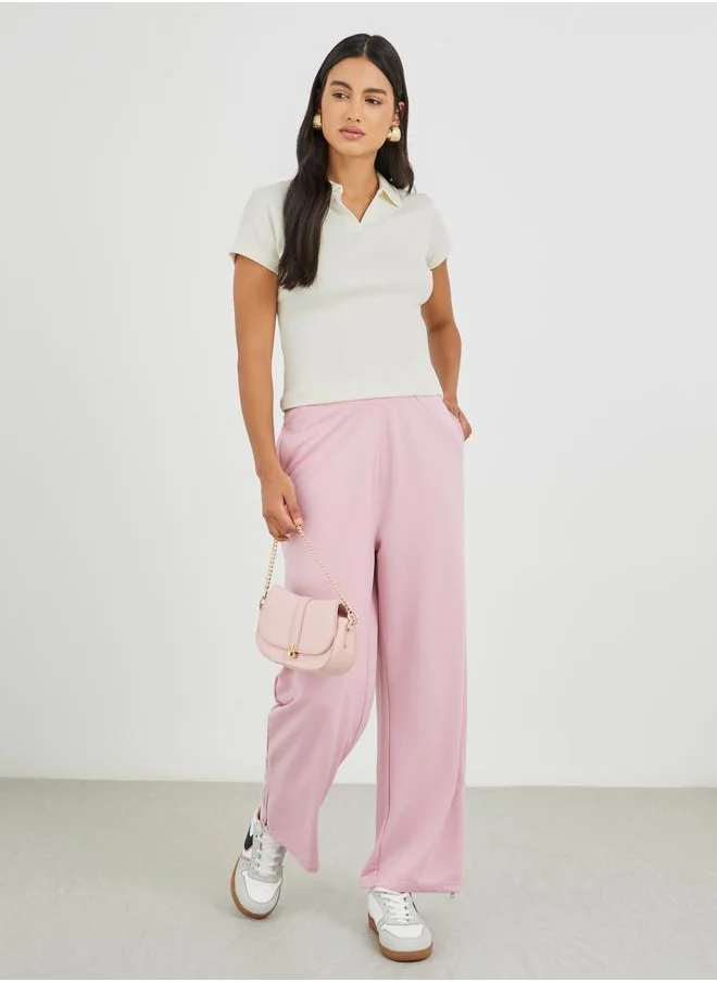 ستايلي Styli Plain Short Sleeve Regular Fit Polo T-Shirt