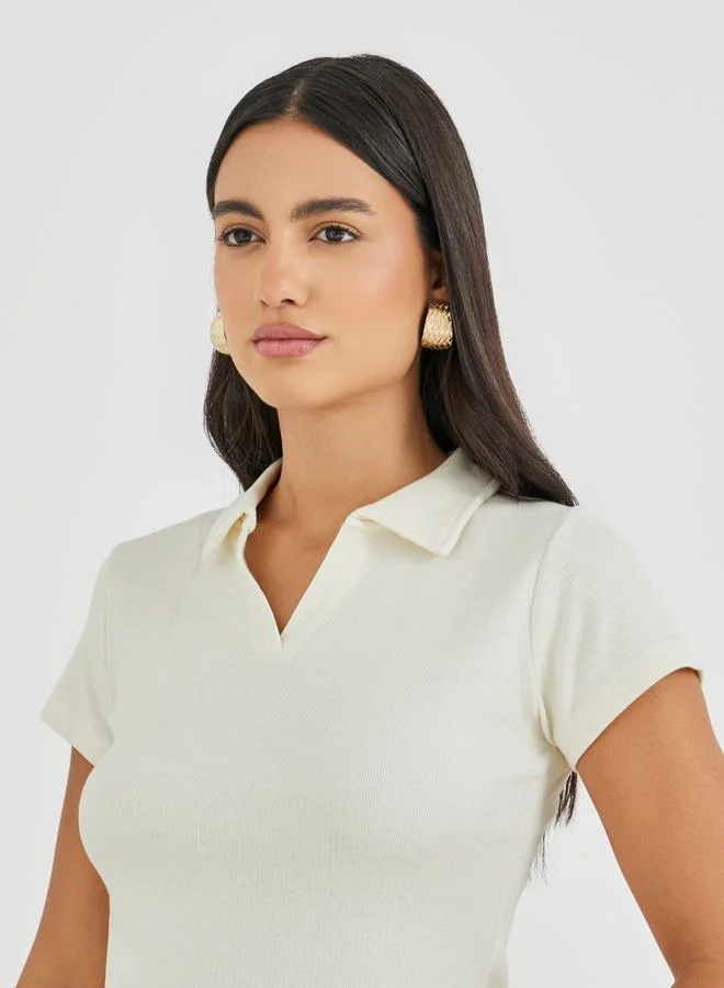 Styli Styli Plain Short Sleeve Regular Fit Polo T-Shirt