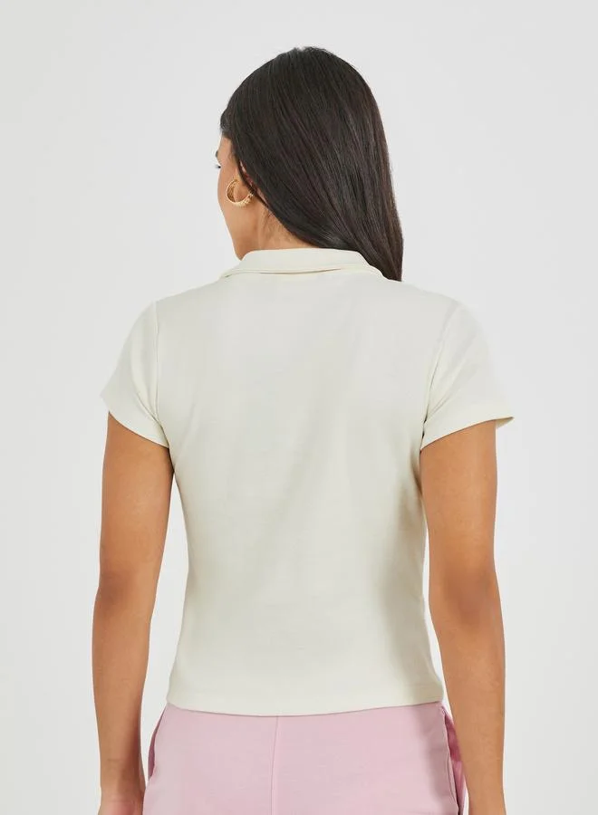 Styli Styli Plain Short Sleeve Regular Fit Polo T-Shirt