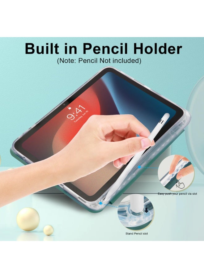 إغرين99 لـ iPad mini (2024/2021) 7th / 6th 8.3 بوصة غطاء الحالة,وسادة هوائية شفافة لمكافحة الانقطاع, غطاء واقي للجهاز اللوحي, تصميم ثلاثي الطي متعدد الزاوية, إيقاظ / نوم تلقائي, جلد ناعم, أخضر - Image 3