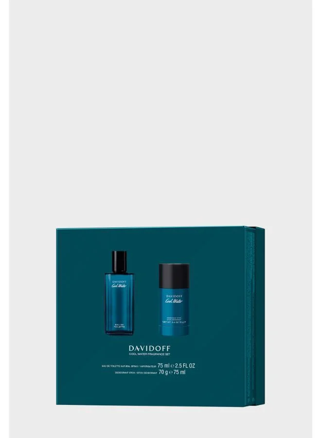 دافيدوف Cool Water Man Eau de Toilette 75ml & Deodorant Stick 75g Gift Set
