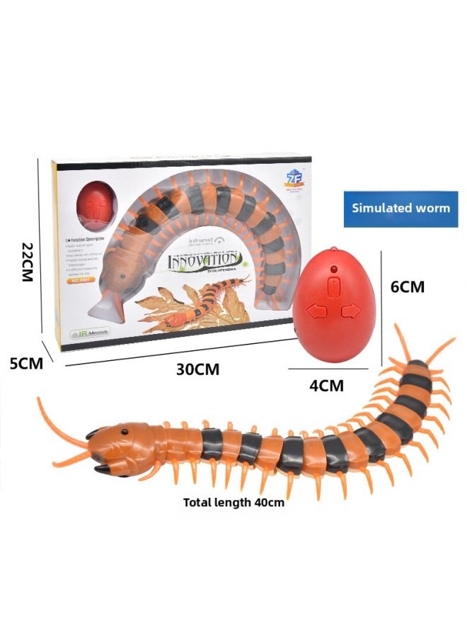 Simulation Remote Control Snake Animal Model Electric Induction Remote Control Cockroach Trick Toy A Generation Of Hair-Color:Remote Control Interchromatic Centipede  - Image 1