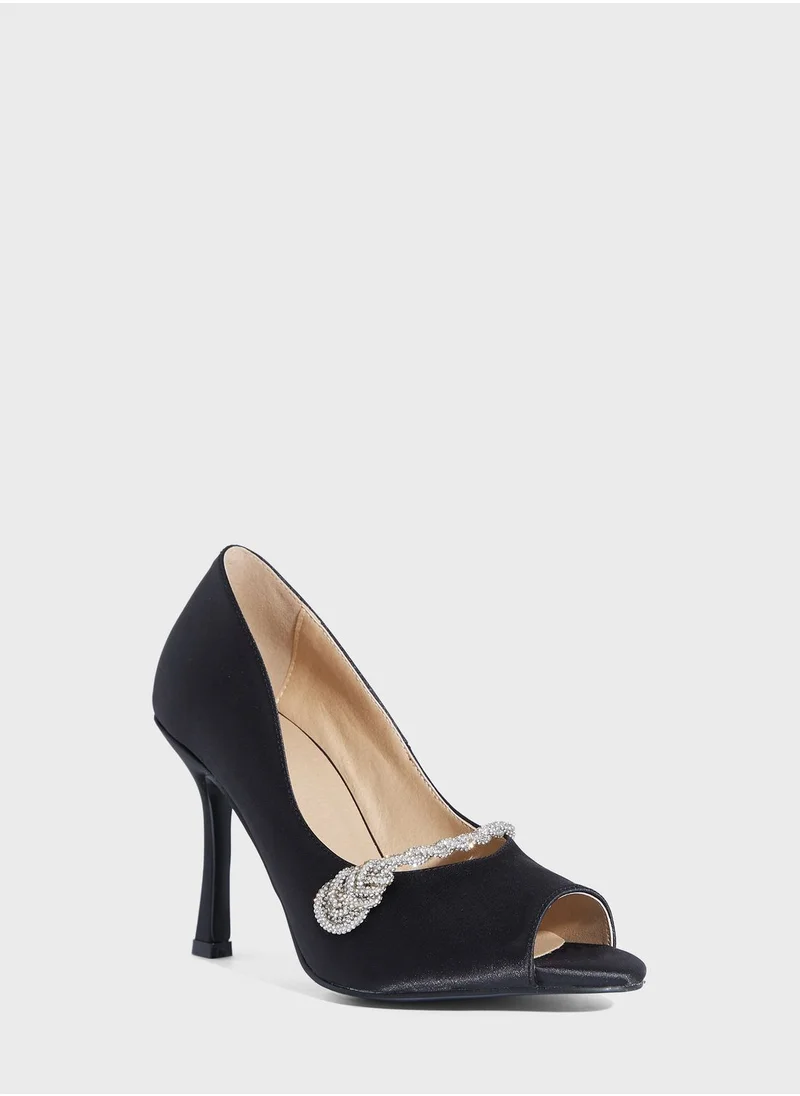 Ella Limited Edition Diamante Peep Toe Pump