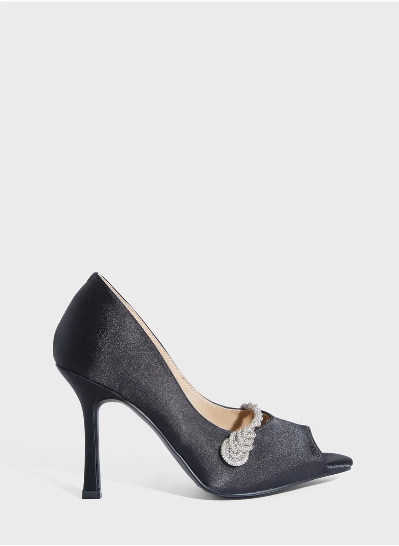 Ella Limited Edition Diamante Peep Toe Pump