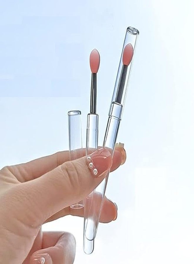 URBAN BOX Professional Silicone Lip Brushes with Lid Plastic Handle Lipstick Lip Gloss Makeup Silicone Brush Cosmetic Applicator Beauty Tool for Applying Lipstick Cream or Eye(pack of 2) - Image 3