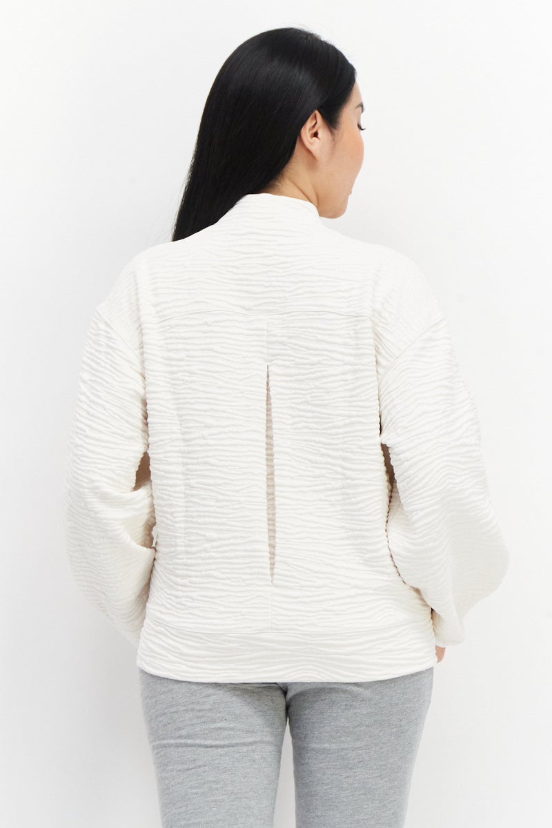 PUMA Women Sportswear Fit Jacquard Outdoor Bomber Jacket, Off White - Image 3