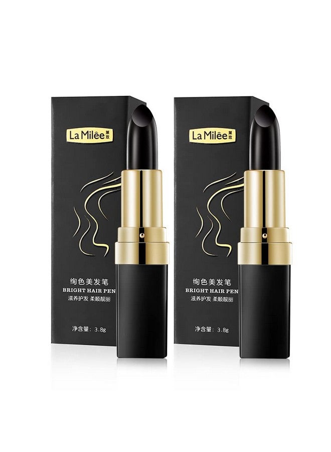 La Milee Hair Color Pencil For Roots Onetime Hair Dye Instant Gray Root Coverage Hair Color Modify Cream Stick Temporary Cover Up White Hair Colour Dye 3.8G (2 Black) - Image 2