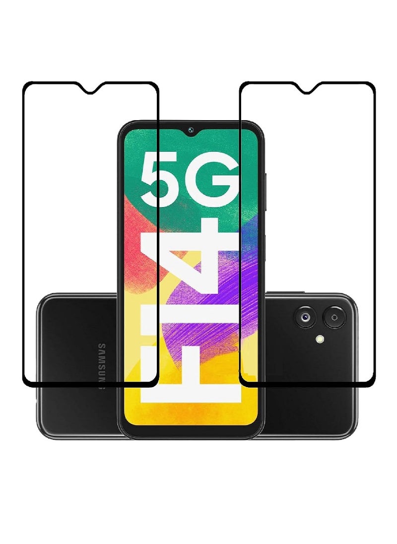 Super 2 Pieces Tempered Glass Screen Protector 5D Designed For Samsung Galaxy F14 Full Glue Edge to Edge Full Screen Coverage And Bubble Free - Image 1