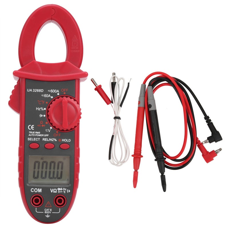 UYIGAO Digital Clamp Meter 3 1/2 Digits Red 600V 600A 100mF Auto Range Multifunctional Measuring Tool - NCV Test Overload Protection Handheld Multimeter for Electrical Maintenance Home Use - Image 1
