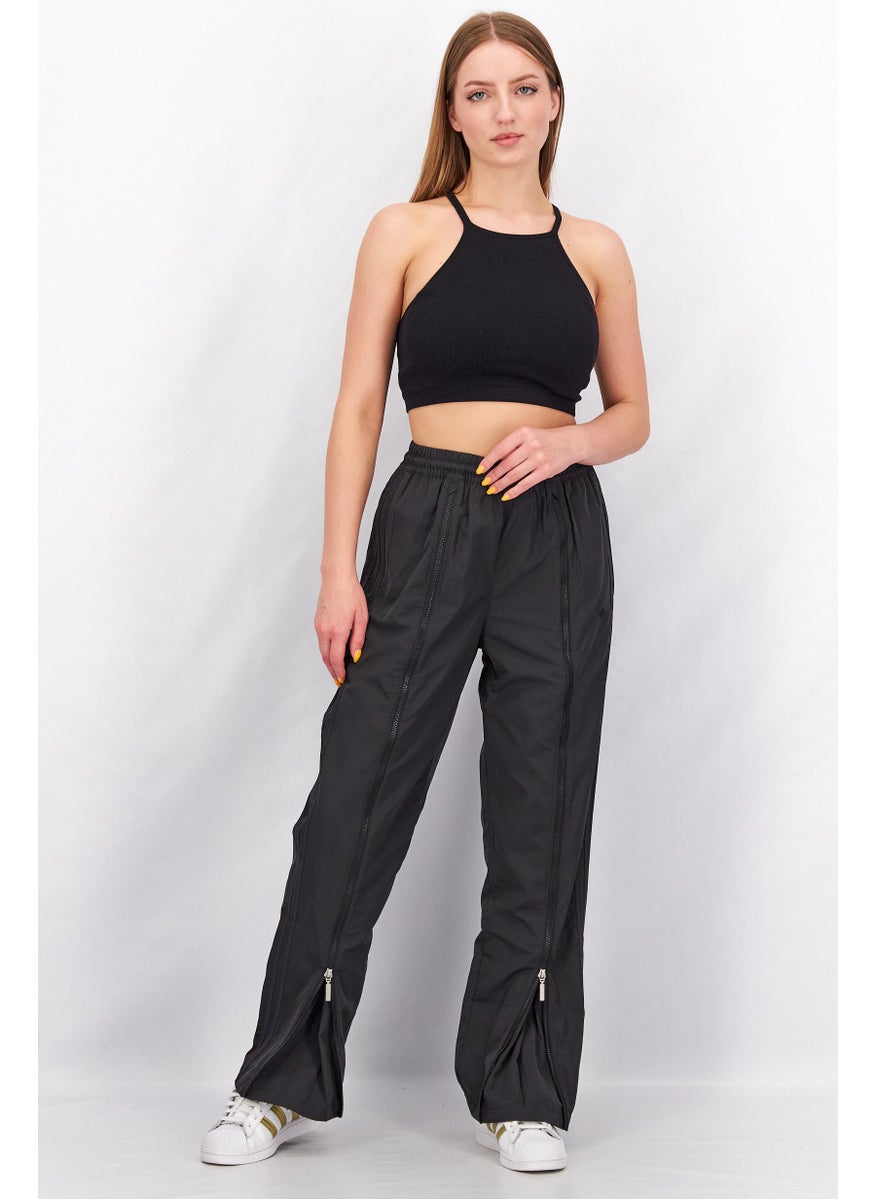 adidas Originals - Women Regular Fit Zip Open Hem Pants, Black - Image 1