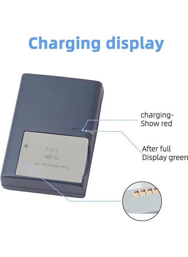ZVEV NB5L Battery Charger Compatible with Canon PowerShot S100, S110, SD790IS, SD850IS, SD870IS, SD880IS, SD890IS, SD970IS, SD990IS, SX200IS, SX210IS, SX220IS, SX230HS Cameras - Image 3