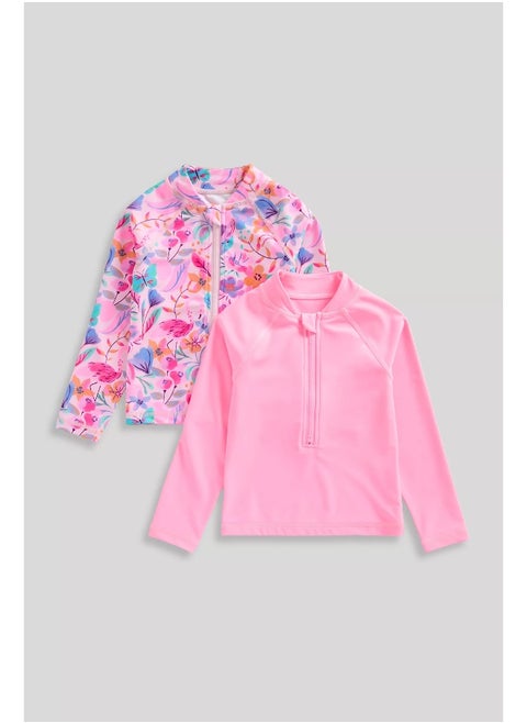 Pink Sunsafe UPF50+ Rash Vests - 2 Pack