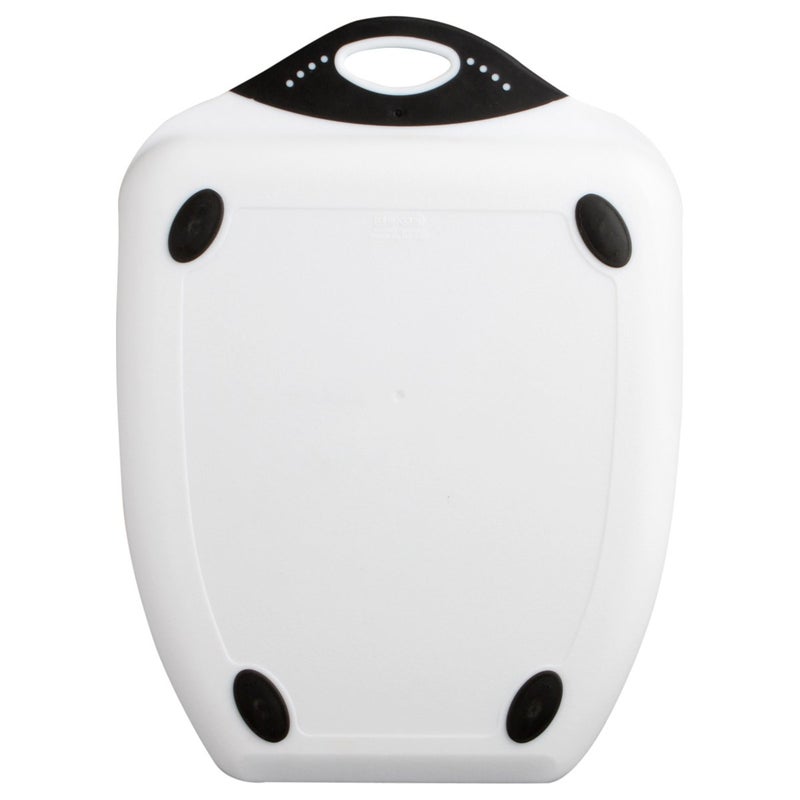 Dexas Chop & Scoop Cutting Board, 11 by 15 inches, White with Black Handle - Image 4