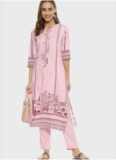 Instafab Printed Kurti and Pant Set  - Image 1