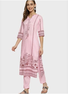 Instafab Printed Kurti and Pant Set  - Image 2