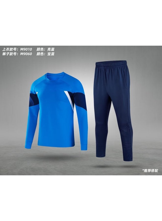 Spring And Autumn Long Sleeve Football Suit Men's And Women's Round Neck Training Suit Suit Long Sleeve Trousers Children's Sports Compeion Jersey
