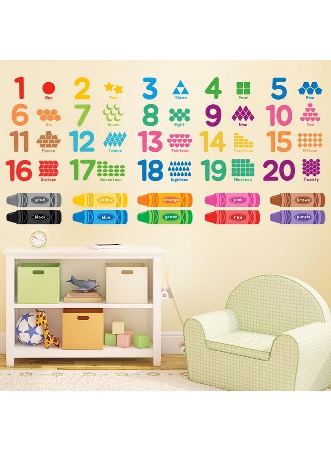 DECOWALL DS9-8091 Alphabet Numbers Crayon Wall Stickers Decals Kids Peel and Stick Removable Room Décor Letter ABC Classroom playroom Decorations - Image 3