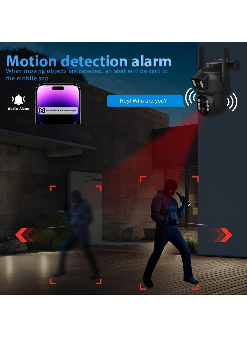 AROAQ 6MP WiFi Camera Outdoor 4X Zoom Three Lens Dual Screens CCTV Video Cam Auto Tracking Security Protection Surveillance Camera - Image 4