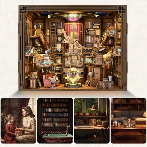 MiniCity Book Nook Kit, DIY Miniature Dollhouse Booknook Kit with Led Light and Dust Cover (Beyond Library Max) - Image 5