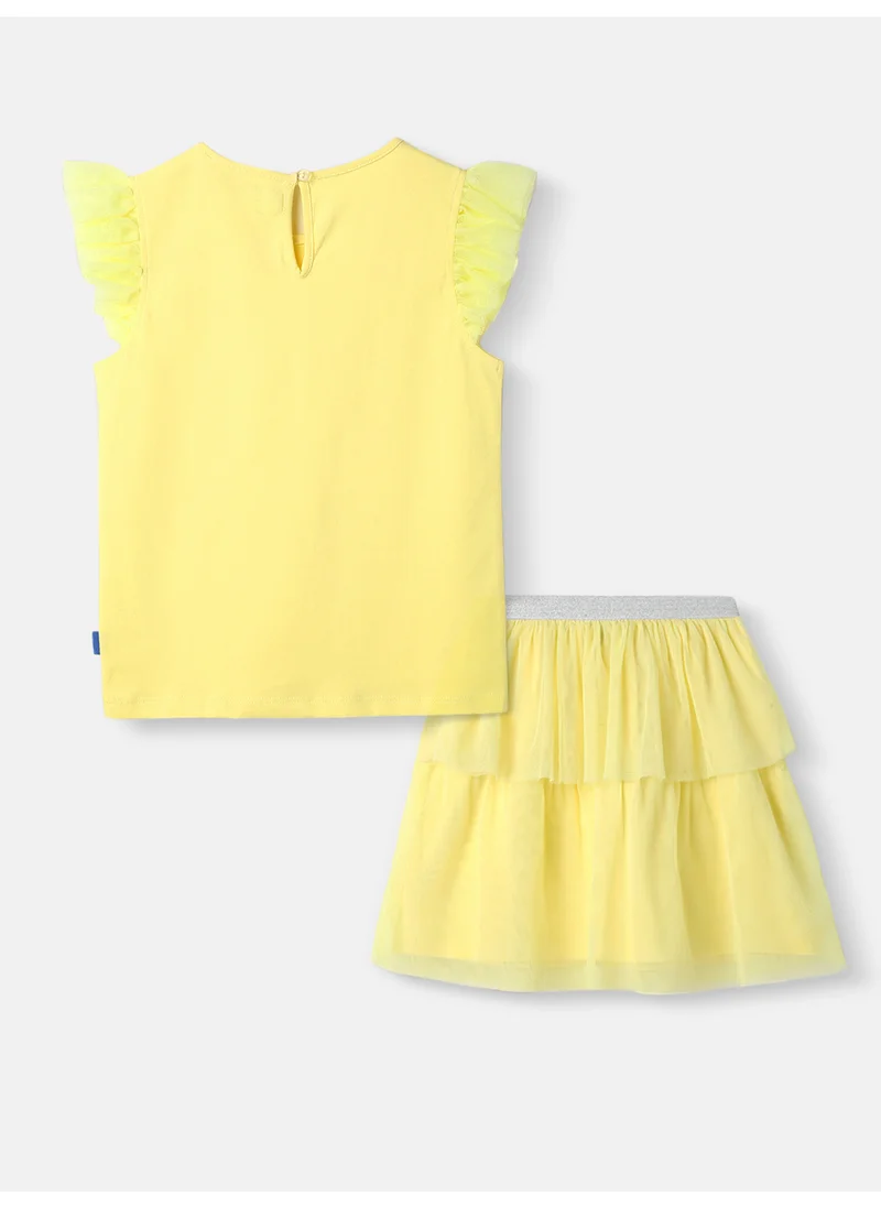 Nautinati Nautinati's Girls' Party Set of Tiered Tulle Skirt and Top With Hairband