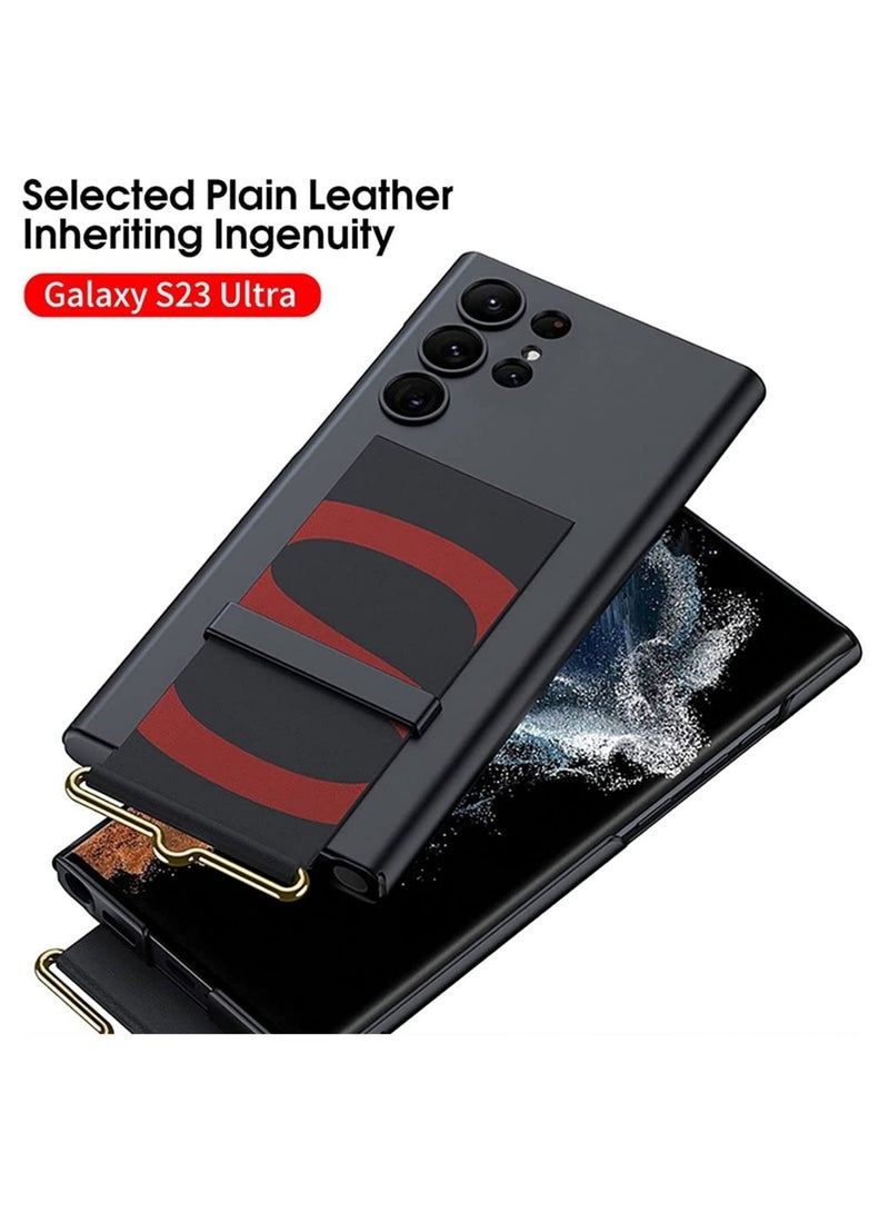 Compatible with Samsung Galaxy S23 Ultra Case with Strap Slim S23 Ultra Protective Cover with Hand Strap Anti-Shedding Hard PC Anti-Scratch Case for Galaxy S23 Ultra 5G - Image 4