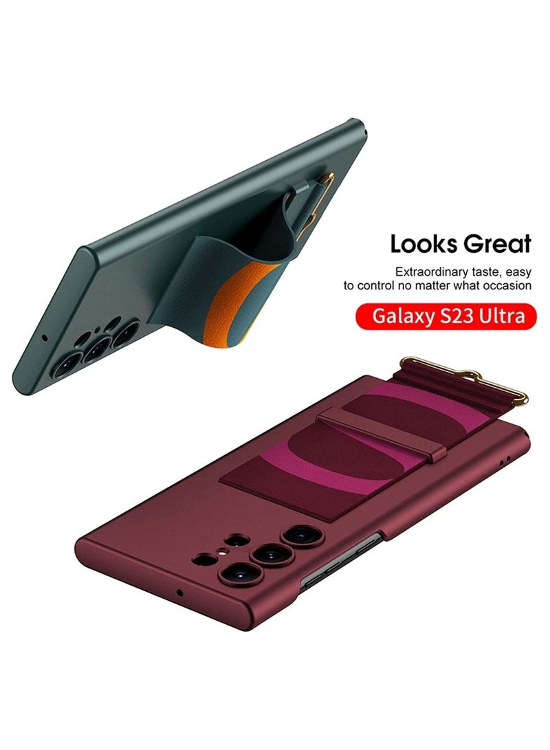 Compatible with Samsung Galaxy S23 Ultra Case with Strap Slim S23 Ultra Protective Cover with Hand Strap Anti-Shedding Hard PC Anti-Scratch Case for Galaxy S23 Ultra 5G - Image 3