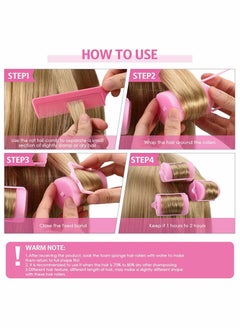 XiuWoo 48 Pieces Foam Sponge Hair Rollers, Soft Sleeping Curler Flexible Styling Curler, Large Size Hairdressing Curlers for Women and Kids(1.57 inch/ 4.0 cm, Pink Dark Pink)  - Image 4