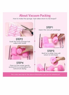XiuWoo 48 Pieces Foam Sponge Hair Rollers, Soft Sleeping Curler Flexible Styling Curler, Large Size Hairdressing Curlers for Women and Kids(1.57 inch/ 4.0 cm, Pink Dark Pink)  - Image 2