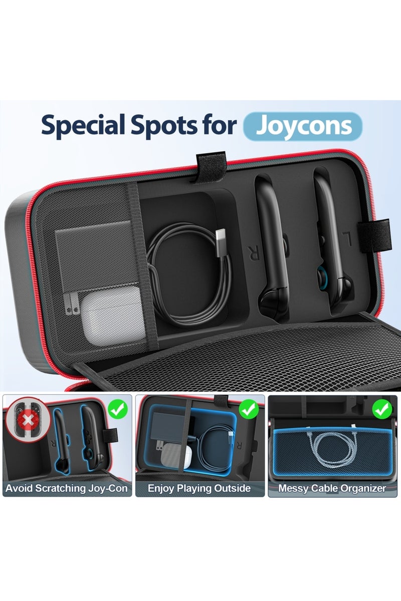 erorex Black For Switch 2 & Switch Original & Switch OLED Large Storage Bag Anti-Scratch Waterproof Travel - Image 2