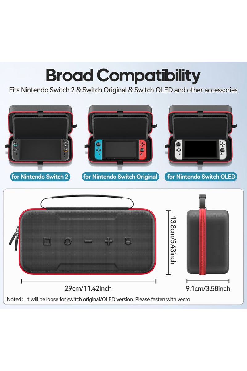 erorex Black For Switch 2 & Switch Original & Switch OLED Large Storage Bag Anti-Scratch Waterproof Travel - Image 4