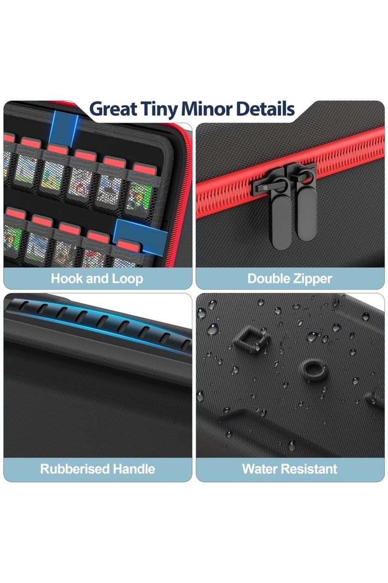 erorex Black For Switch 2 & Switch Original & Switch OLED Large Storage Bag Anti-Scratch Waterproof Travel - Image 5