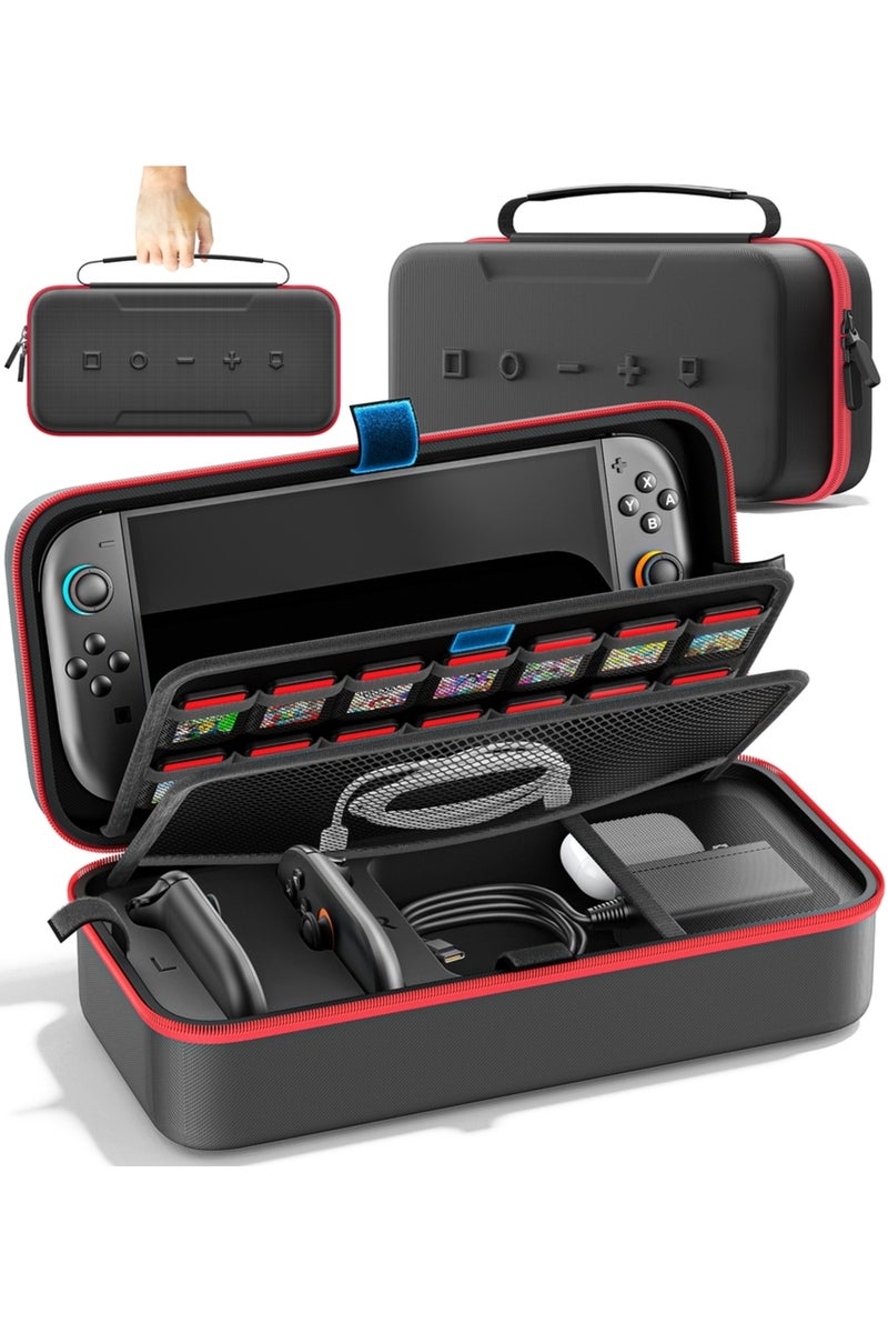 erorex Black For Switch 2 & Switch Original & Switch OLED Large Storage Bag Anti-Scratch Waterproof Travel - Image 1