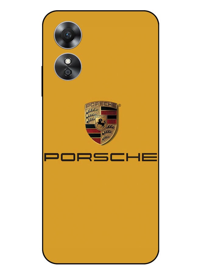 EYE CATCH Printed Protective Case Cover For Oppo A17  -  Porsche Logo - Image 1
